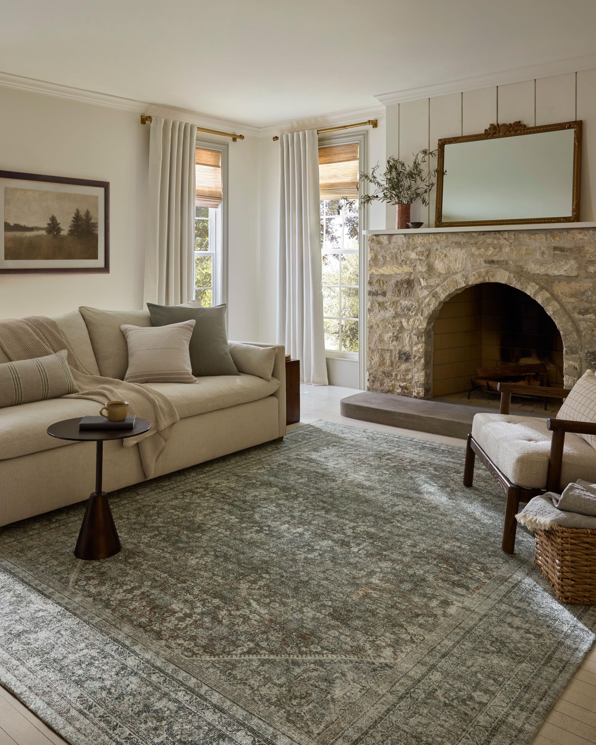 Loloi Magnolia Home by Joanna Gaines Wimberly Collection WYM-02 Tobacco/Rust 7′-9″ x 9′-9″ Area Rug