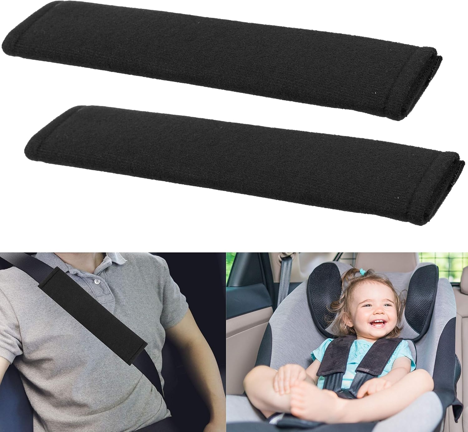 Protection Ceinture De Securite En Microfibre Pour Voiture Protege Ceinture De Securite Noir Enfant Adulte Coussin De Ceinture De Securite Voiture Epaulieres Pour Une Conduite Confortable Lot De 2 Auto Et Moto Amenagements Interieurs