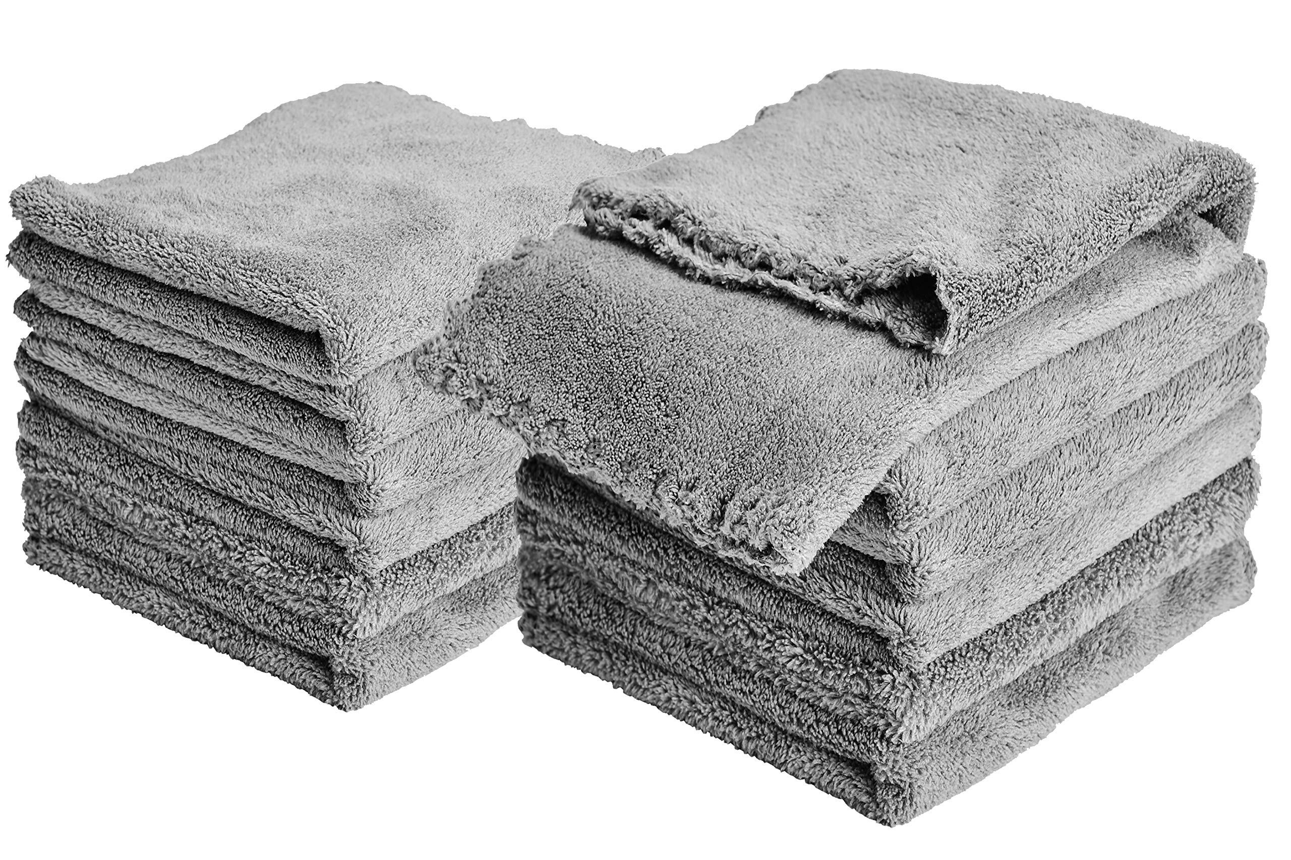 Photo 1 of Kyapoo Baby Washcloths 12 Pack 12x12 Inches Microfiber Coral Fleece Extra Absorbent and Soft for Newborns, Infants and Toddlers-Grey