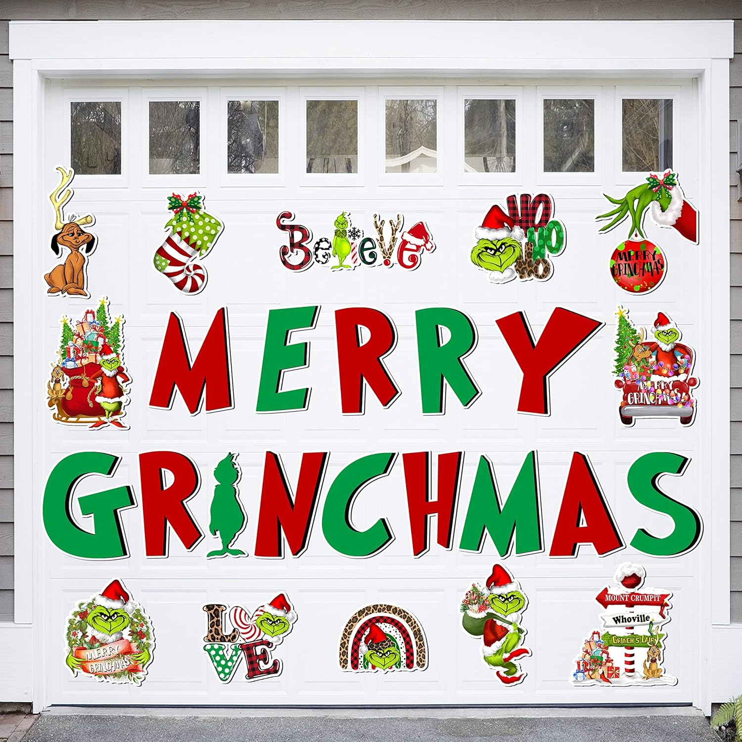 Garage Door Decorations - Christmas Garage Door Magnet Decorations 26Pcs, Garage Door Decor Christmas Garage Door Magnets Murals, Magnetic Christmas Car Refrigerator Magnet Decals for Home Party Outdoor Decoration (Xmas)