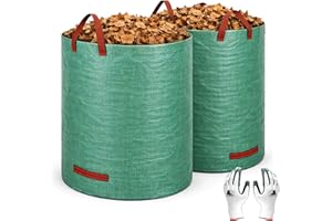 Gardzen 2-Pack 132 Gallons Garden Bag - Reuseable Heavy Duty Gardening Bags, Lawn Pool Garden Leaf Waste Bag