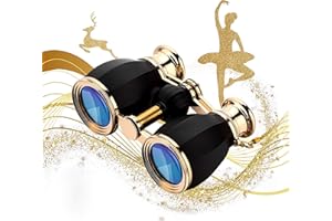 ESSLNB Opera Glasses Binoculars for Women Adults 4X30mm Theater Glasses Compact Binoculars for Theater and Concerts Antique Binoculars with Case Removable Chain (Black)