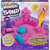 Kinetic Sand, Kinetic Sand Castle Shimmer, 454 g, Glittered Pink | Kinetic Sand Children, 3 Accessories, Never Dry, No Stain, Easy To Clean, Non-Toxic, Glitter Coloured Sand