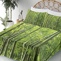 Ambesonne Forest Sheet Set, Exotic Tropical Asian