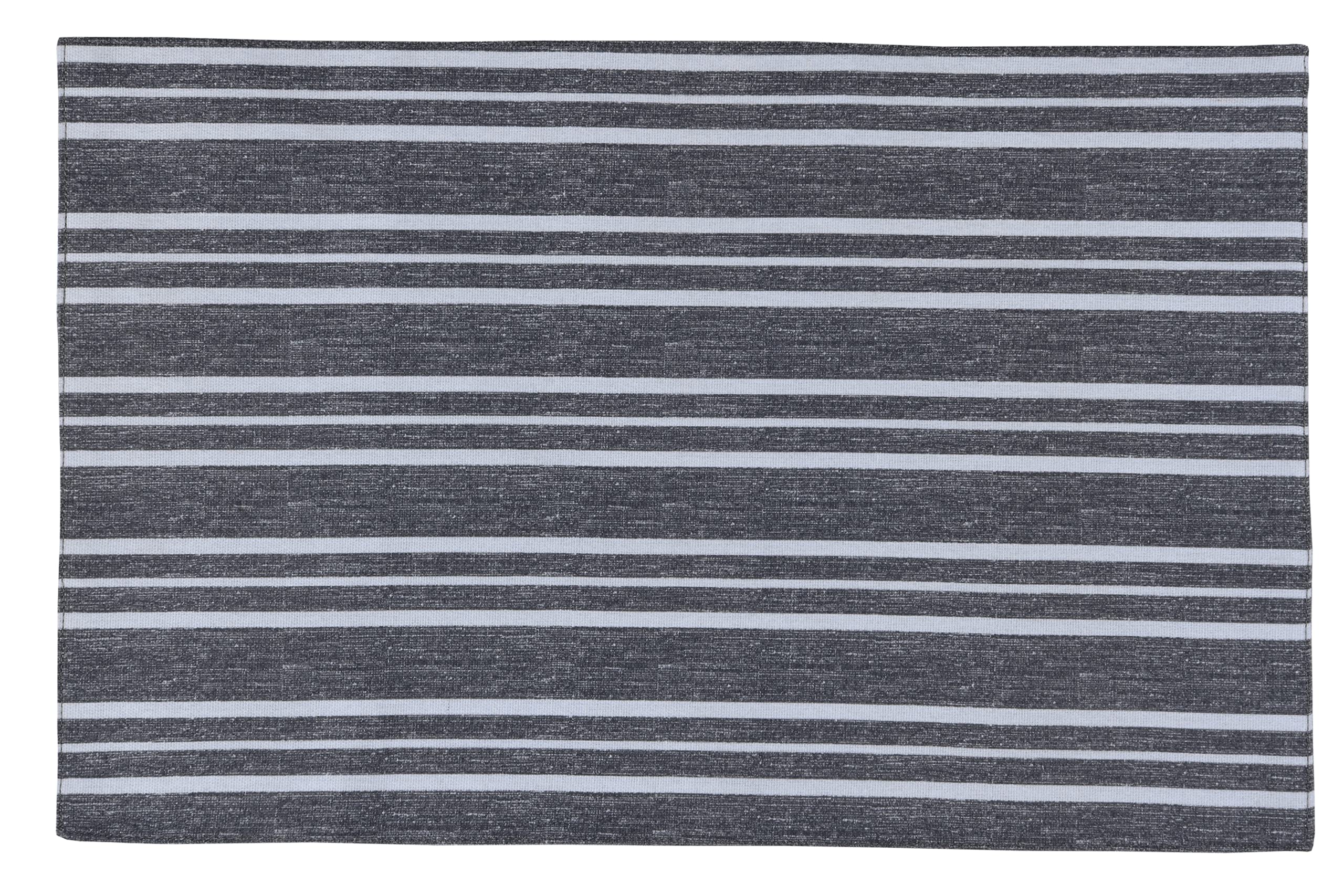 Sleepdown Textured Stripes Printed Table Placemats - Ideal for Kitchen Dining Table - Non-Slip Washable Heat Resistant - Pack of 4 - Grey - 49cm x 32cm — image 1