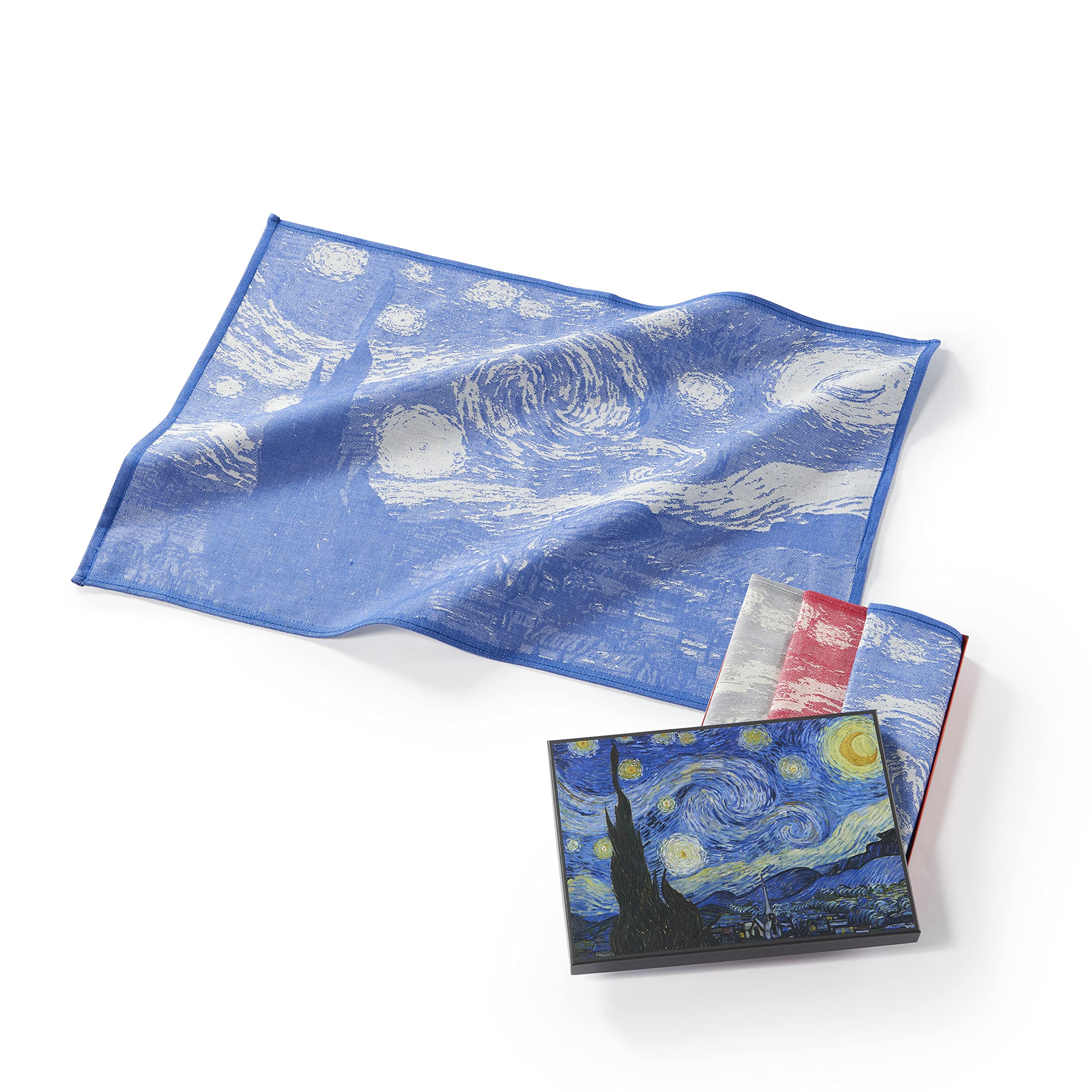 Musearta TT-VG-SN-10-V424207 Unisex Tea Towels Set of 3 with Starry Night by Artist Vincent Van Gogh Made of Cotton 50 x 70 cm