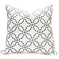 Slow Cow Embroidery Pillow Cover Pillowcase Decorative Throw Pillow Cover for Couch Sofa 20 x 20 Inches Grey