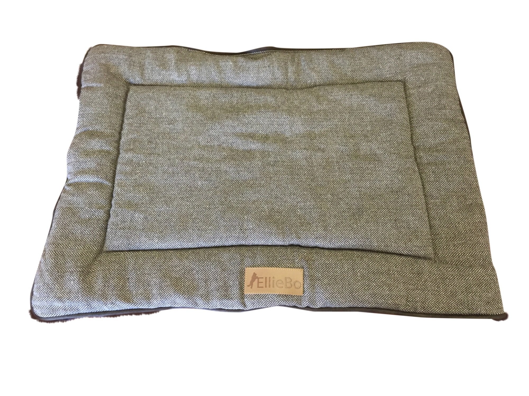 Ellie-Bo Medium Reversible Tweed and Brown Faux Fur Mat for 30-inch Dog Cage