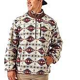 BURLEBO Men’s Sherpa Quarter Zip Jacket – Soft Fleece Pullover with Zipper Pockets and Adjustable Waist