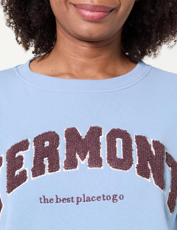 Vermont Round Neck Sweatshirt, Chinese Blue, S Women's