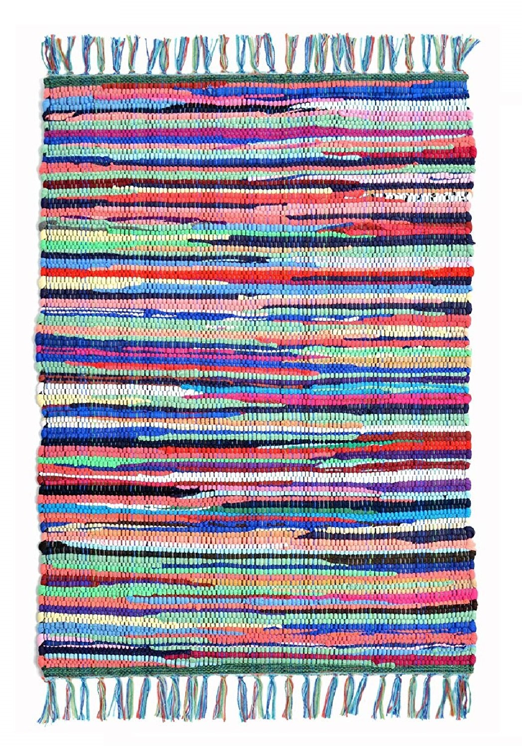 Allure Bath Fashions Hand Made Rug Unique Chindi Rug Recycled Fabric