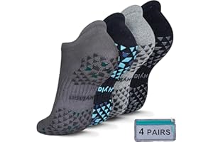 Hylaea Unisex Non Slip Socks with Grip for Yoga, Hospital, Pilates, Barre | Ankle, Cushioned