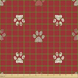 Ambesonne Paw Print Fabric by The Yard, Abstract