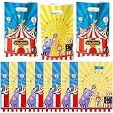 AwserTantue Carnival Gift Wrap Bags - 50Pcs Circus Mardi Gras Elephant Ferris Wheel Plastic Goodie Candy Treat Bag Gift Wrapping Pack Decoration Kids Birthday Circus Carnival Party Supplies Presents