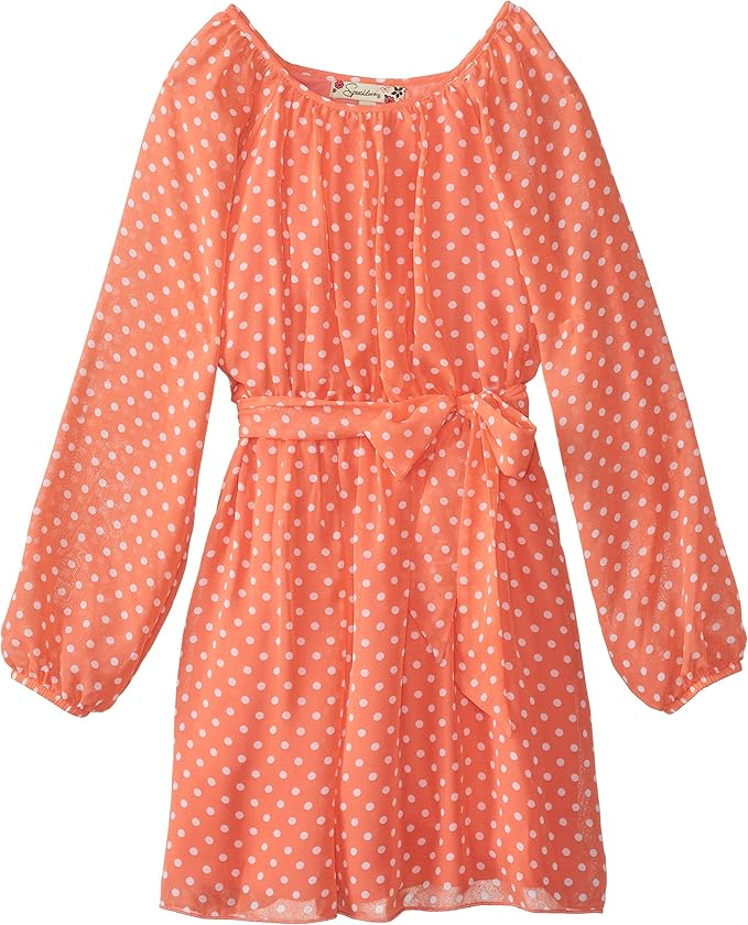 Amazon.com: Speechless Big Girls' Polka Dot Chiffon Dress: Clothing