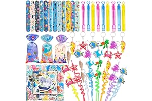 CZWXOXO 110Pcs Under the Sea Party Favors, Ocean Party Favors, Cute Sea Animal Party Supplies, Ocean Themed Gifts Pinata for Birthday Party Ocean Themed Classroom Rewards