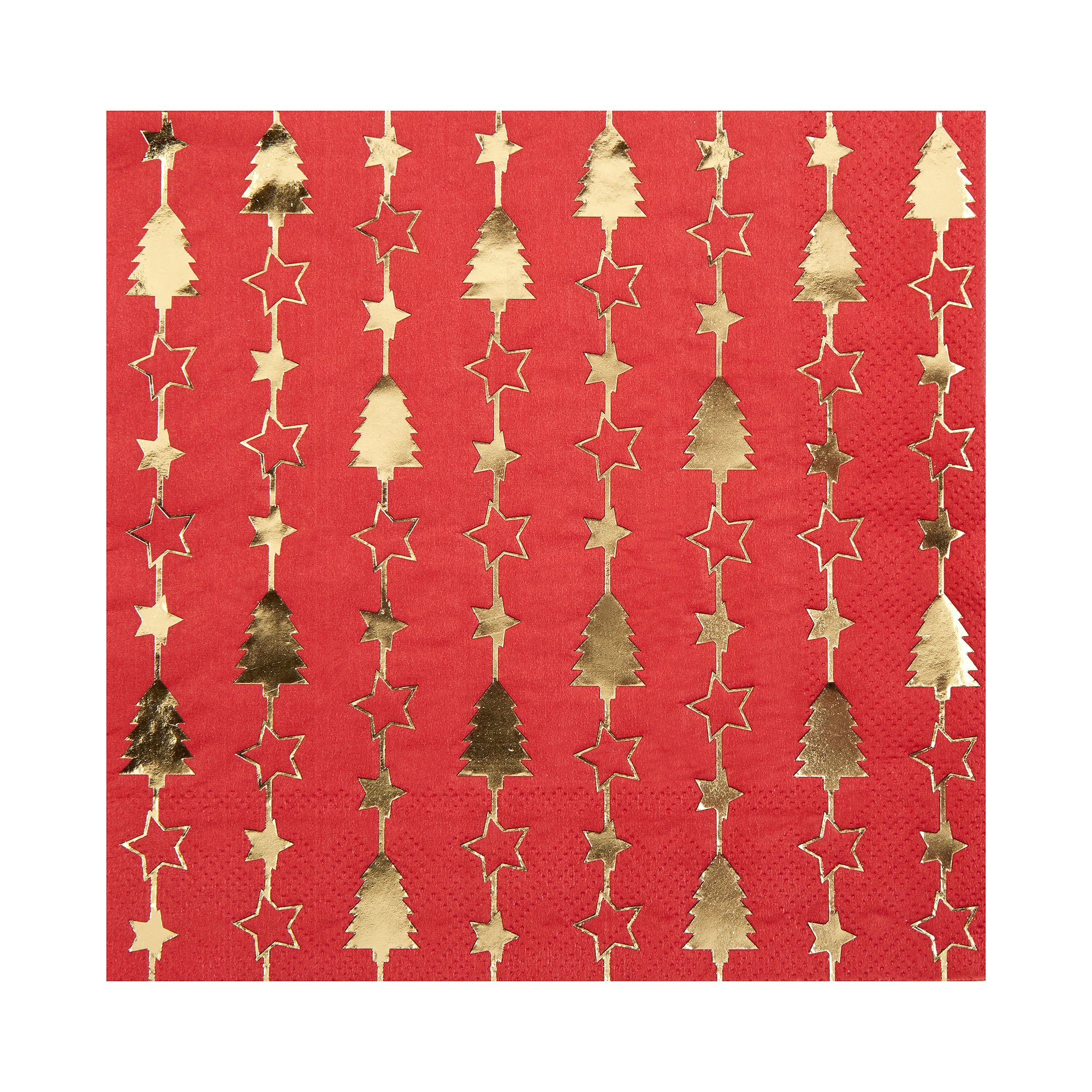 Neviti Dazzling Christmas Party Napkins - Red & Gold - 3 Ply - 16 Pack