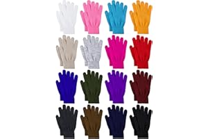 Glooarm 16 Pairs Winter Gloves for Men Women Knit Stretchy Warm Adult Magic Gloves Bulk Pack