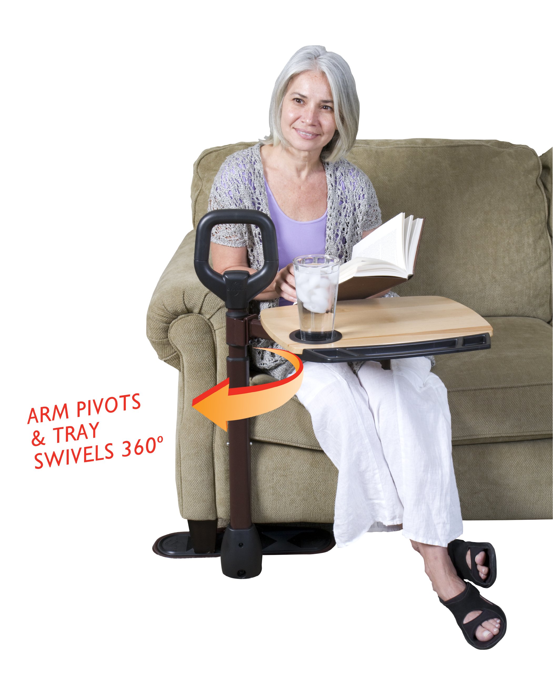 Able Life Able Tray Table Bamboo Swivel TV Laptop Tray Table For Lift