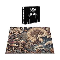 Ambesonne Earthy Boho Jigsaw Puzzle, Gothic Woods