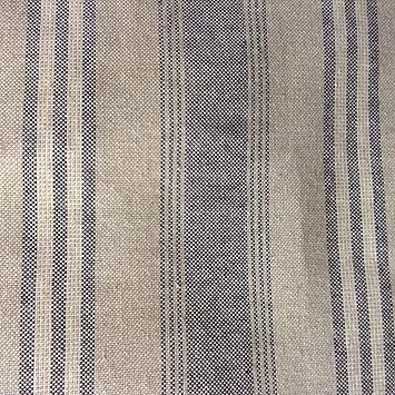 Harvard Stripe French Charcoal Grey Linen 280cm 108 Wide Designer