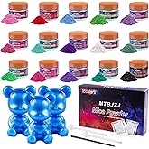 MTBJZJ Mica Powder for Resin, 15 Colors - 20g/Bottle of Epoxy Resin Color Pigment,for Candle Dye, Lip Gloss Pigment, Soap Making, Slime Colorant, Paint, Bath Bombs,Nail Polish and Eye Shadow