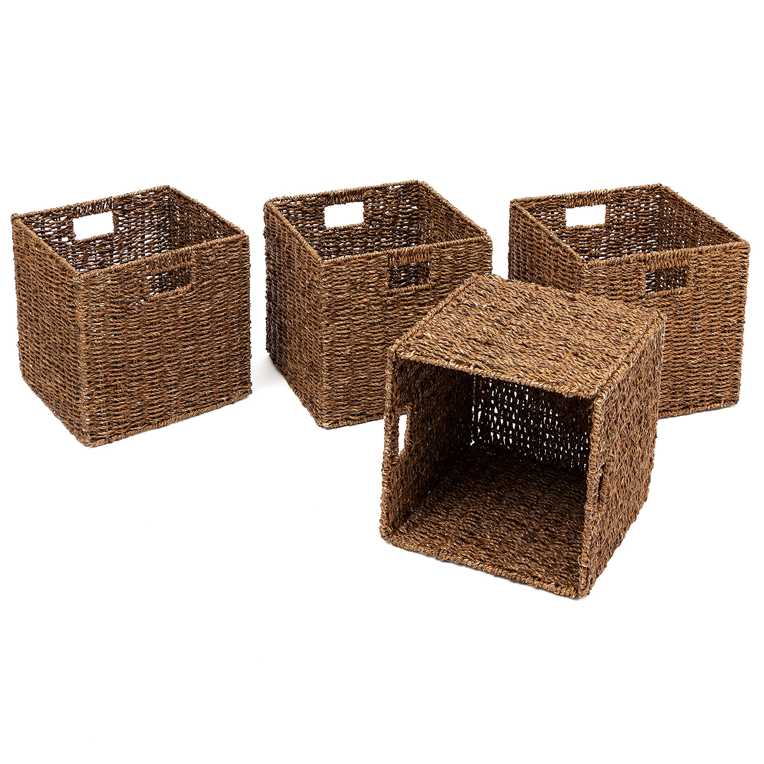 Photo 1 of Foldable Storage Basket with Iron Wire Frame By Trademark Innovations (Set of 4)