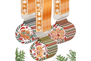 Cunno 36 Pcs Christmas Contest Award Medals 2'' Gingerbread Trophy Awards with Ribbons Alloy Xmas Trophy Medal for Winter Christmas Party Birthday Celebrations Competitions Gift