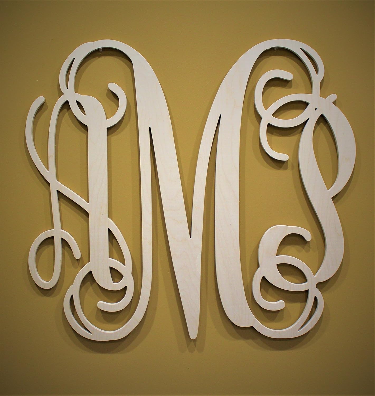28 Wooden Vine Monogram Unfinished Letters Room Decor 28 Inch Long