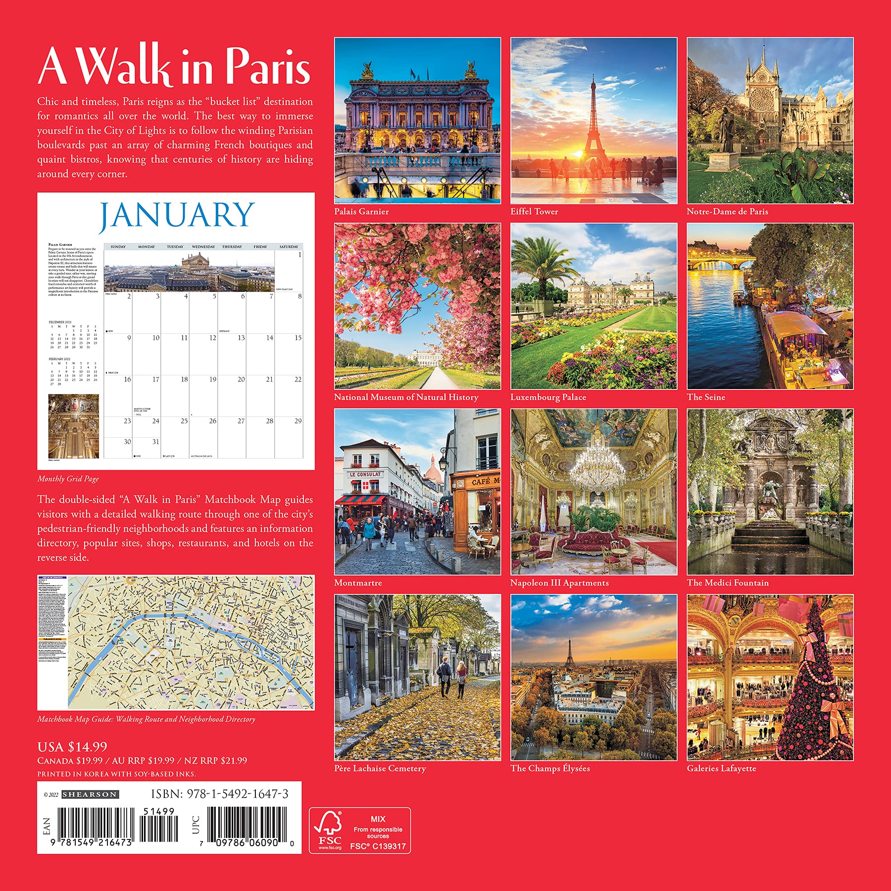 A Walk In Paris 2022 Wall Calendar: Willow Creek Press: 9781549216473: Amazon.com: Books
