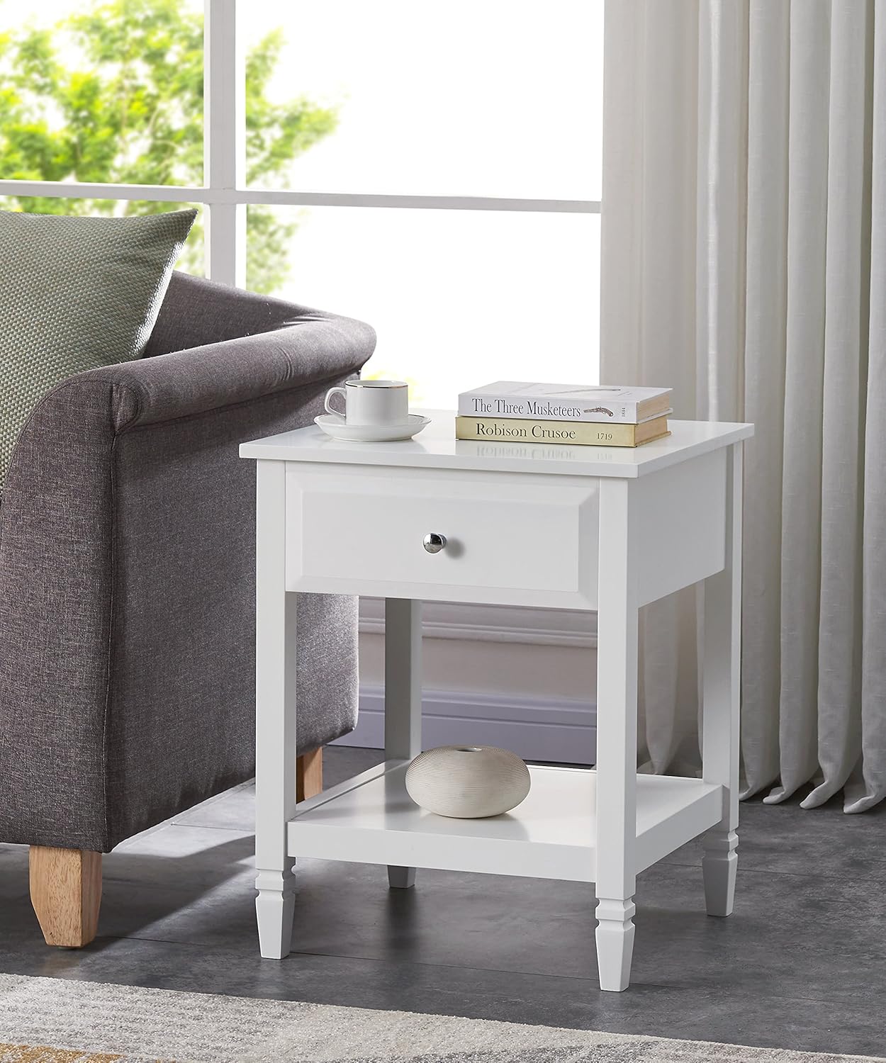 Best bed side table with drawers white