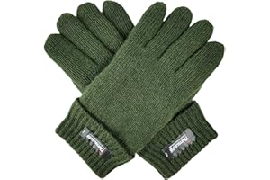 BRUCERIVER Men's Pure Wool Knitted Gloves with Thinsulate Lining