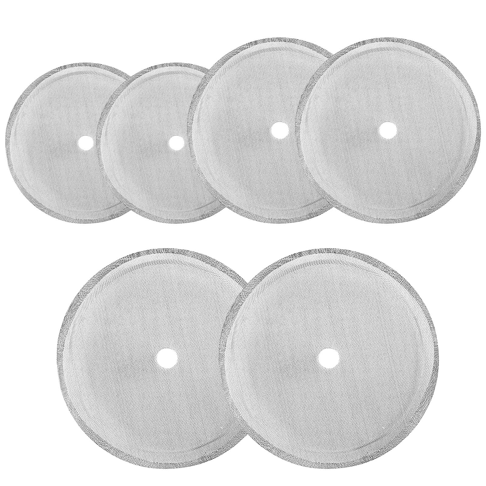 Lam-lord 6 pcs French Press Replacement Filter Screen 2.83 inch + 3.46 inch + 3.94 inch, Reusable Stainless Steel Cafetiere Filter Mesh for 350ml 800ml 1000ml French Press Coffee Makers (Silver)
