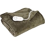 Sunbeam TSM8US-R608-25B00 Microplush Heated Throw, Olive