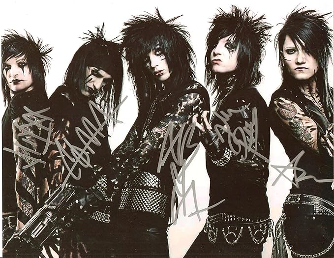 Black Veil Brides Full Band Reprint Signed Photo 3 Rp Andy Six At