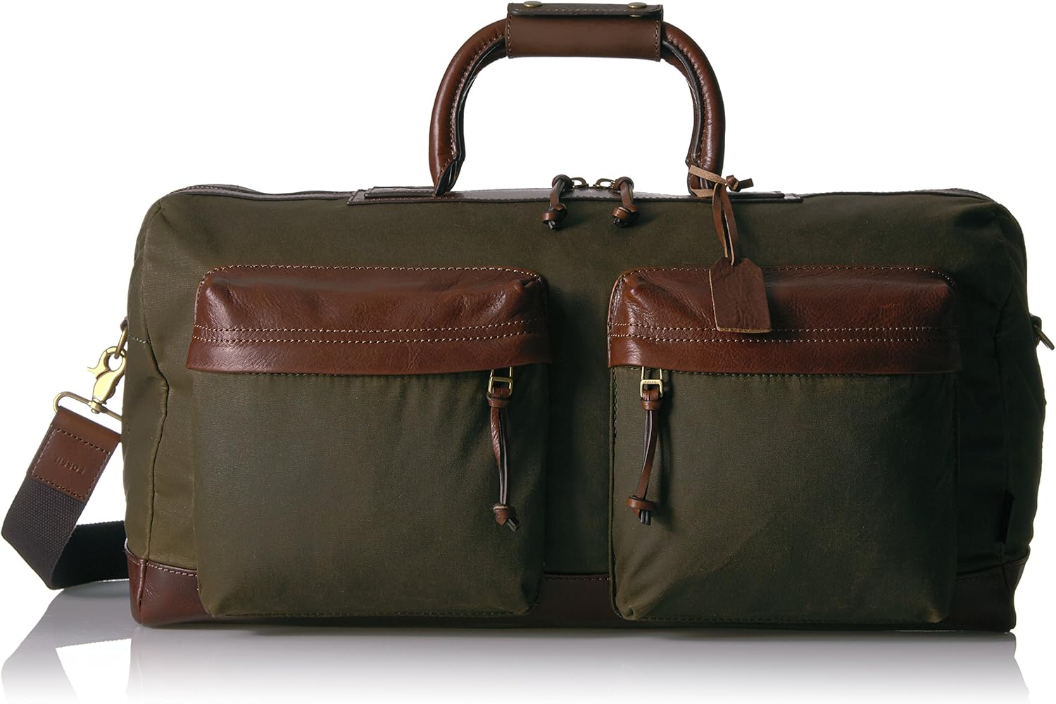 fossil defender leather duffle bag