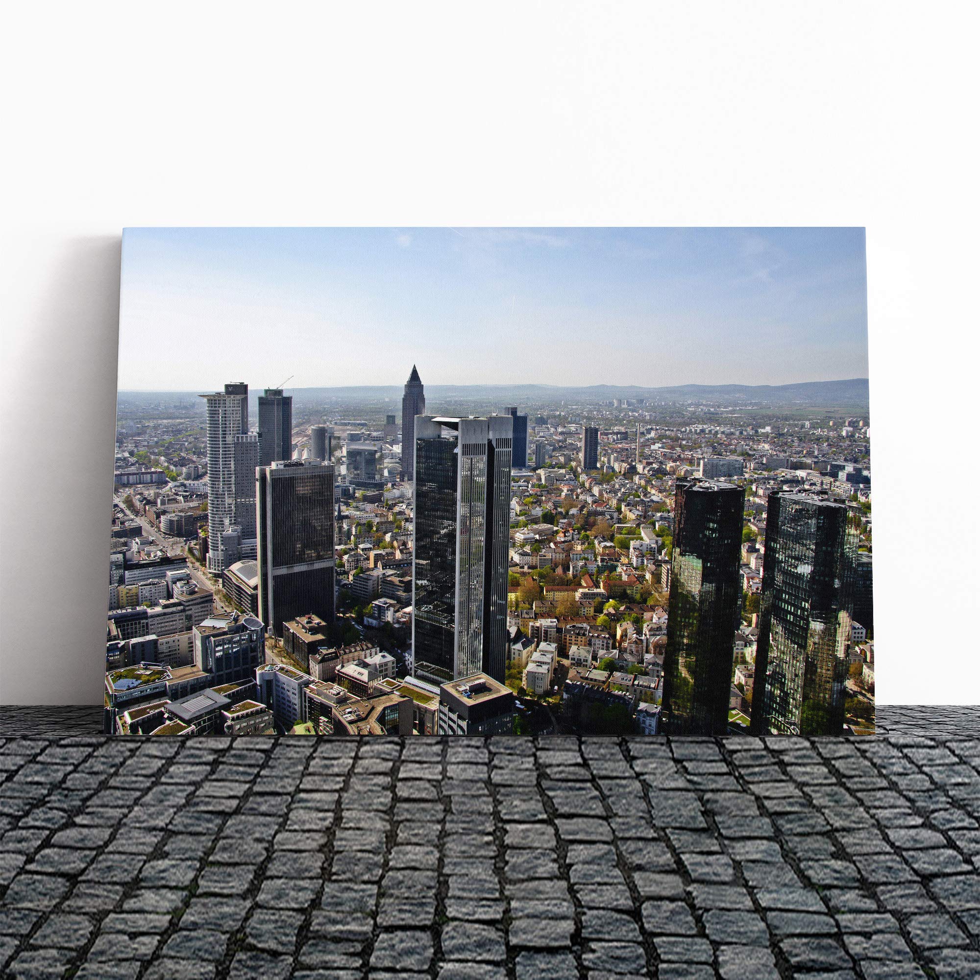 Frankfurt Skyline Germany Vol.3 Canvas Print | Gallery Wrapped 30mm Frame Wall Art | 20x14 inches | Ready to Hang | Modern Cityscape Picture | Living Room Bedroom Lounge Office