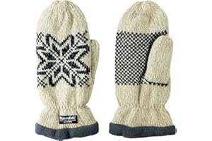 BRUCERIVER Women Snowflake Knit Mittens with Warm Thinsulate Fleece Lining
