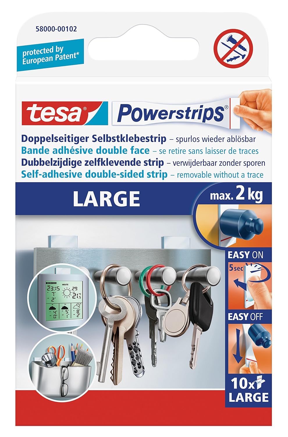 tesa Powerstrips Large Removable Self Adhesive Picture or Poster