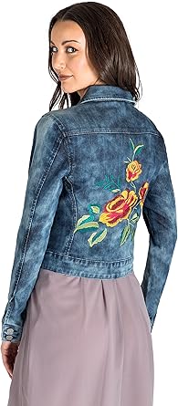 denim jacket with embroidery on back