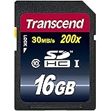 Transcend 16GB SDHC Class 10 Flash Memory Card Up to 30MB/s (TS16GSDHC10)