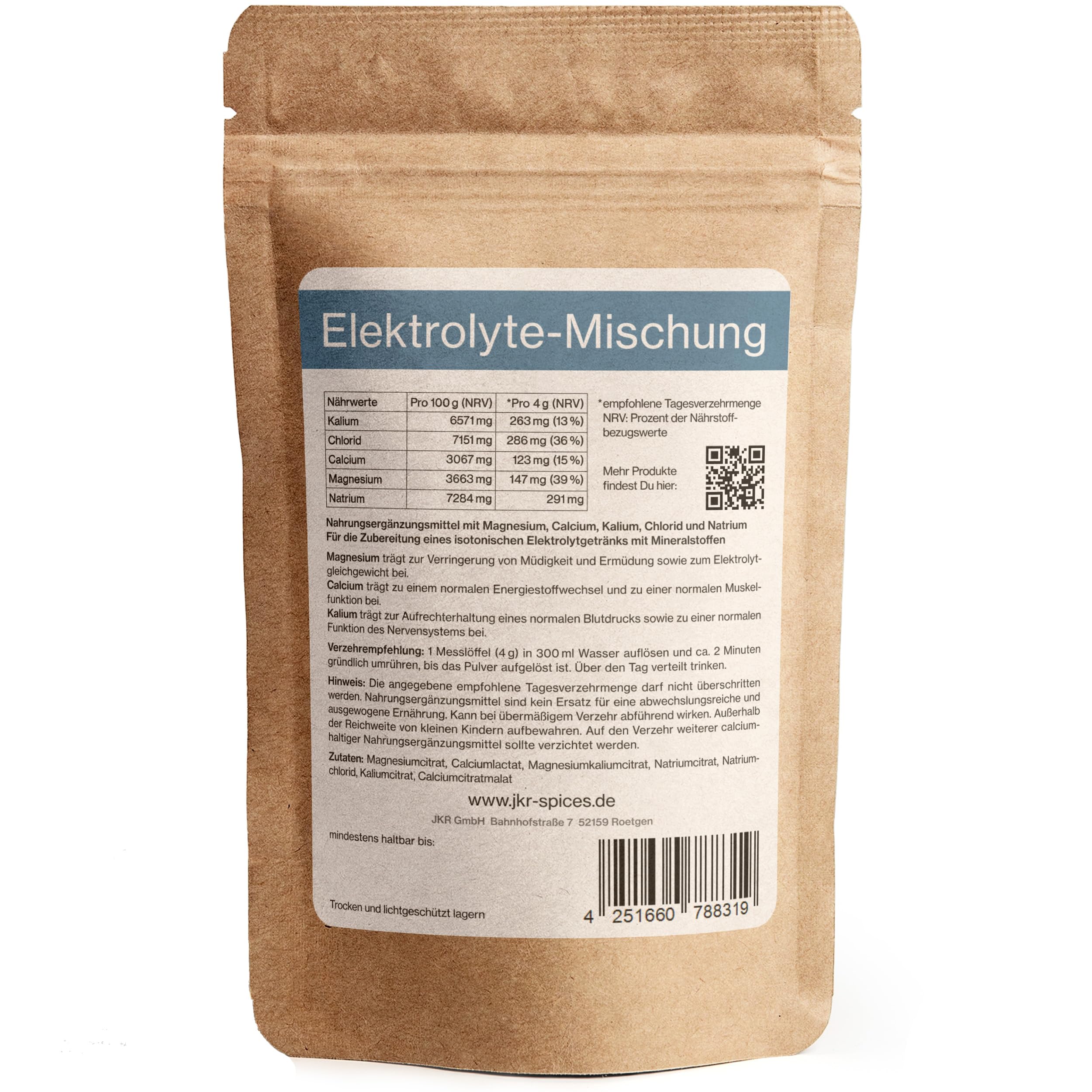 JKR Minerals Elektrolyte Pulver Pur 200g, Ohne Zucker, Mit Magnesium, Kalium, Calcium, Natrium und Chlorid – Hochdosiert & Hochrein – Für Sport, Fitness, Sauna, Sommer & Regeneration 8