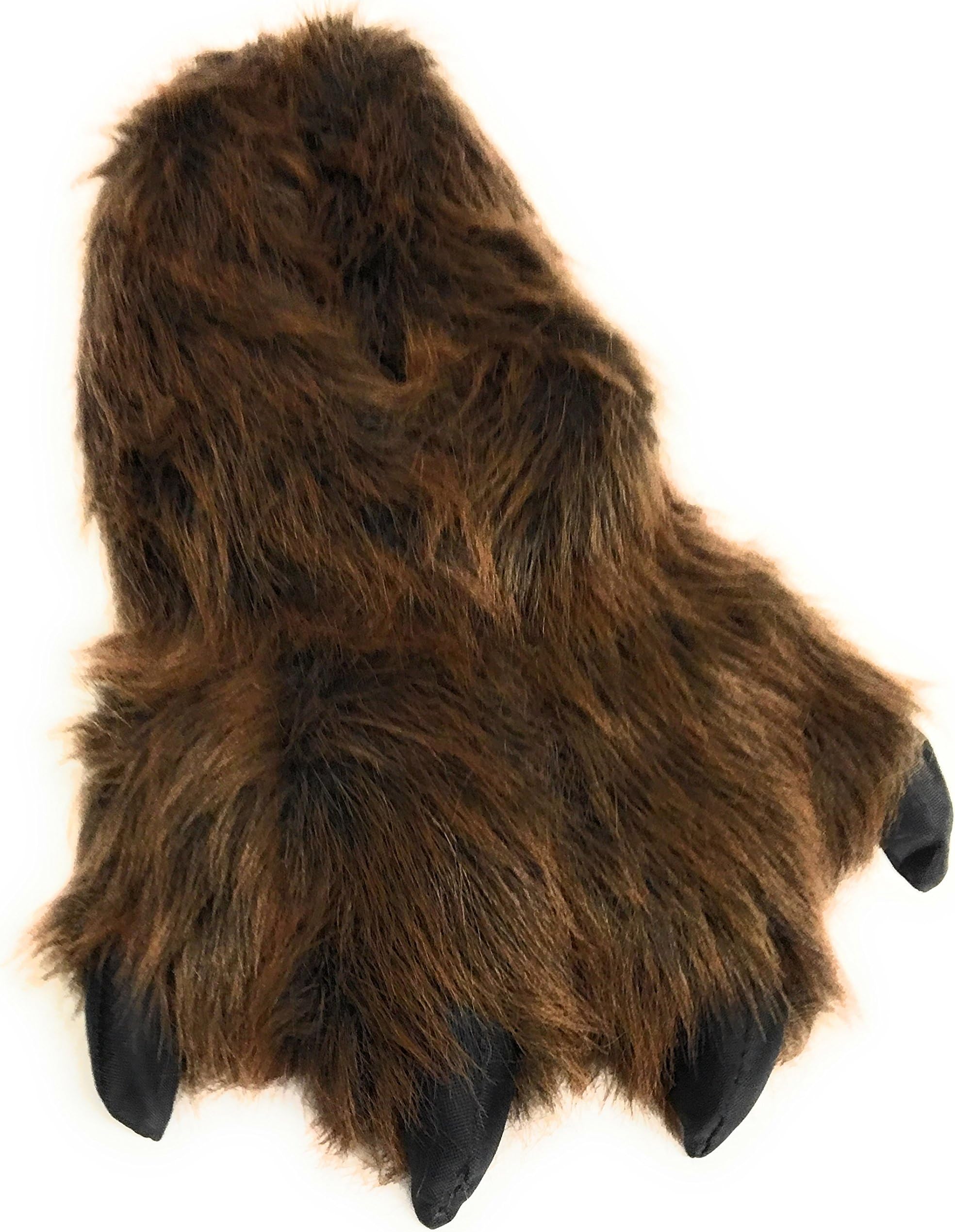 SundialWild Ones Furry Animal Claw Slippers for Toddlers, Kids and Adults (Medium Mens 6 to 8 ½, Brown Grizzly)