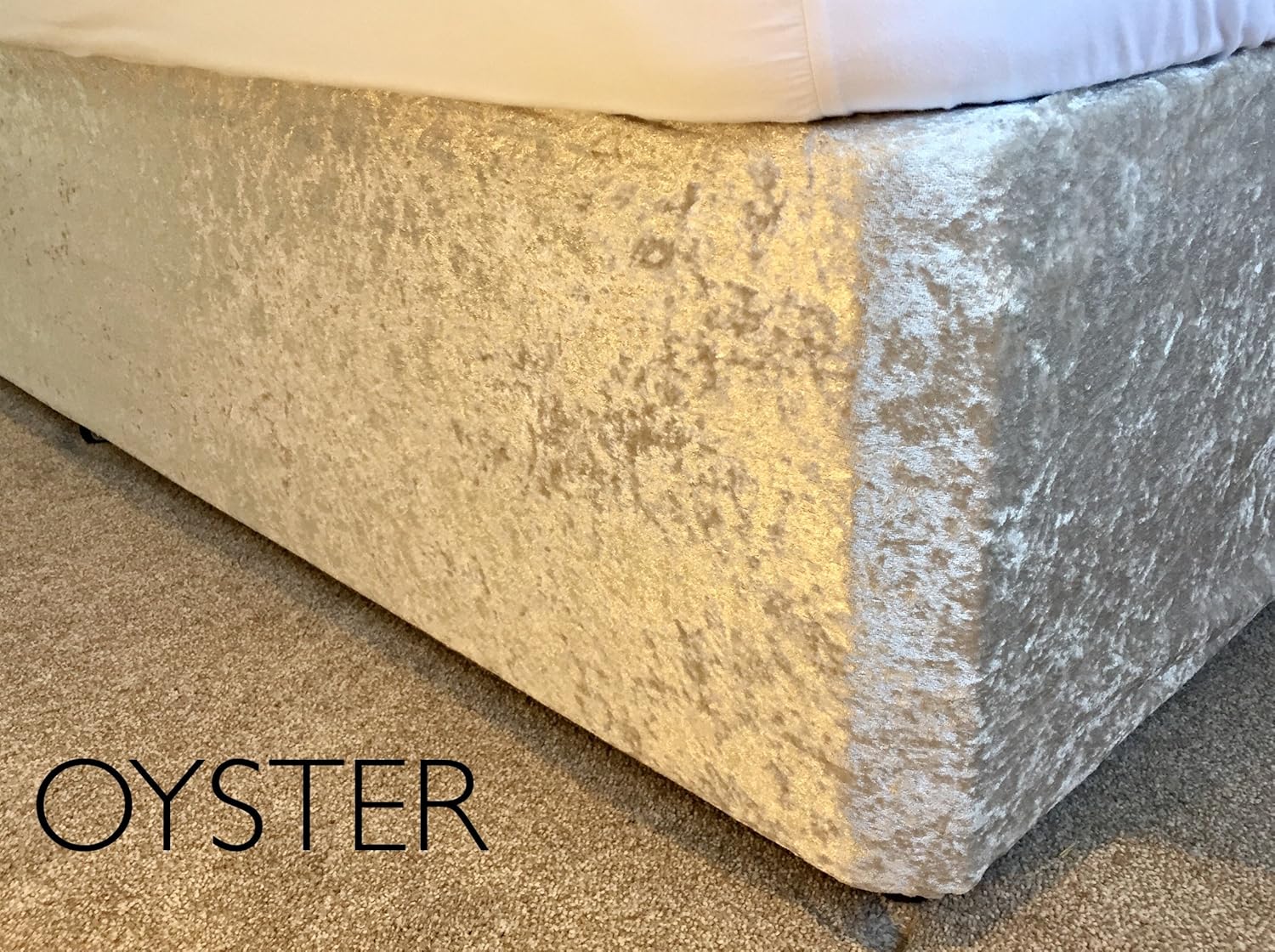 Crushed Velvet Elasticated Bed Valance/Divan Base Cover 12 Colours