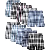 JupiterSecret Men's Underwear Woven Boxers for Men Pack Cotton Boxer Shorts Elastic Waistband