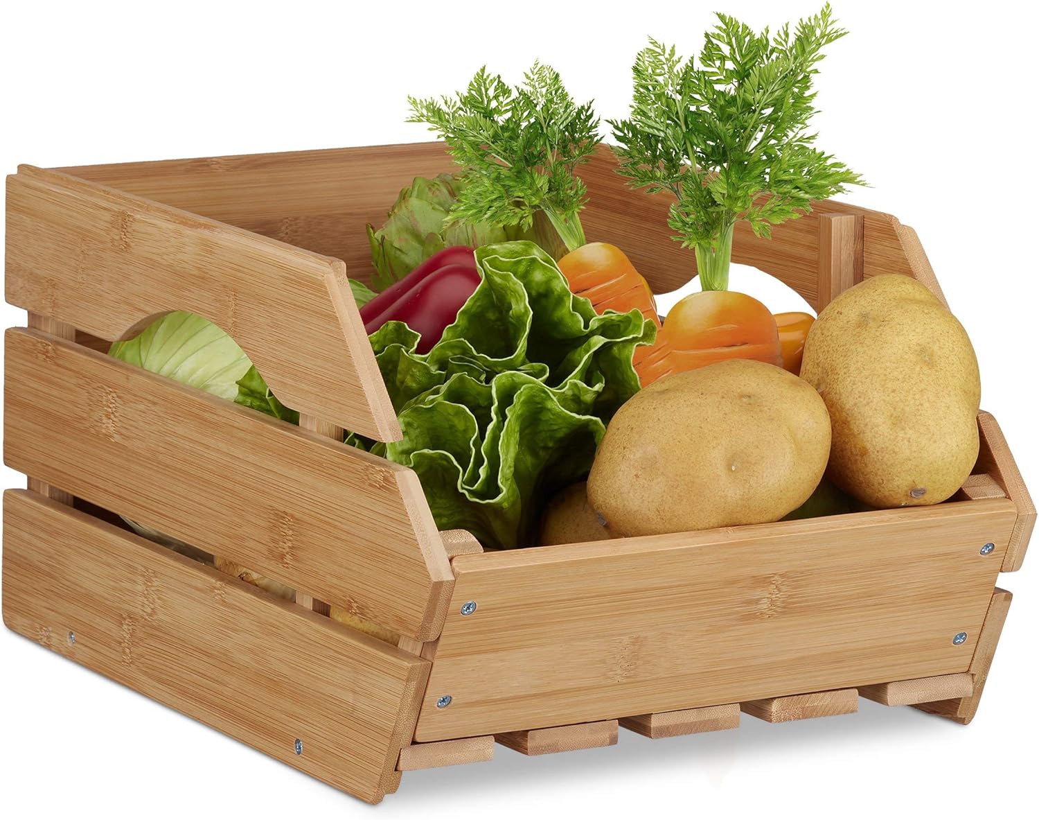 Amazon Com Relaxdays Universal Holz Offene Aufbewahrungsbox Stabil Stapelbox Sturdy Shabby Chic Versatile Stacking Crate 38 X 27 X 20 5 Cm Brown