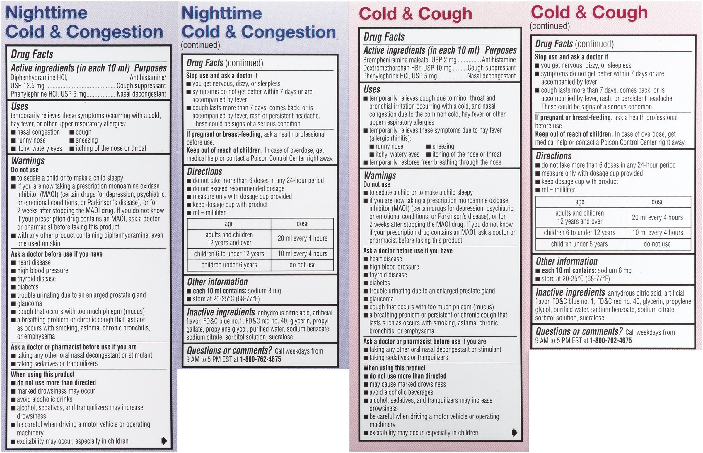 Children’s Dimetapp Cold & Cough & Children’s Dimetapp Nighttime Cold