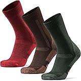 DANISH ENDURANCE Merino Wool Cushioned Hiking Socks 3-Pack for Men, Women & Kids, Trekking, Work, Outdoor