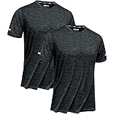 TACVASEN 2 Pack Mens Workout Short Sleeve Athletic Dry Fit Shirts Running Gym Crewneck T-Shirts