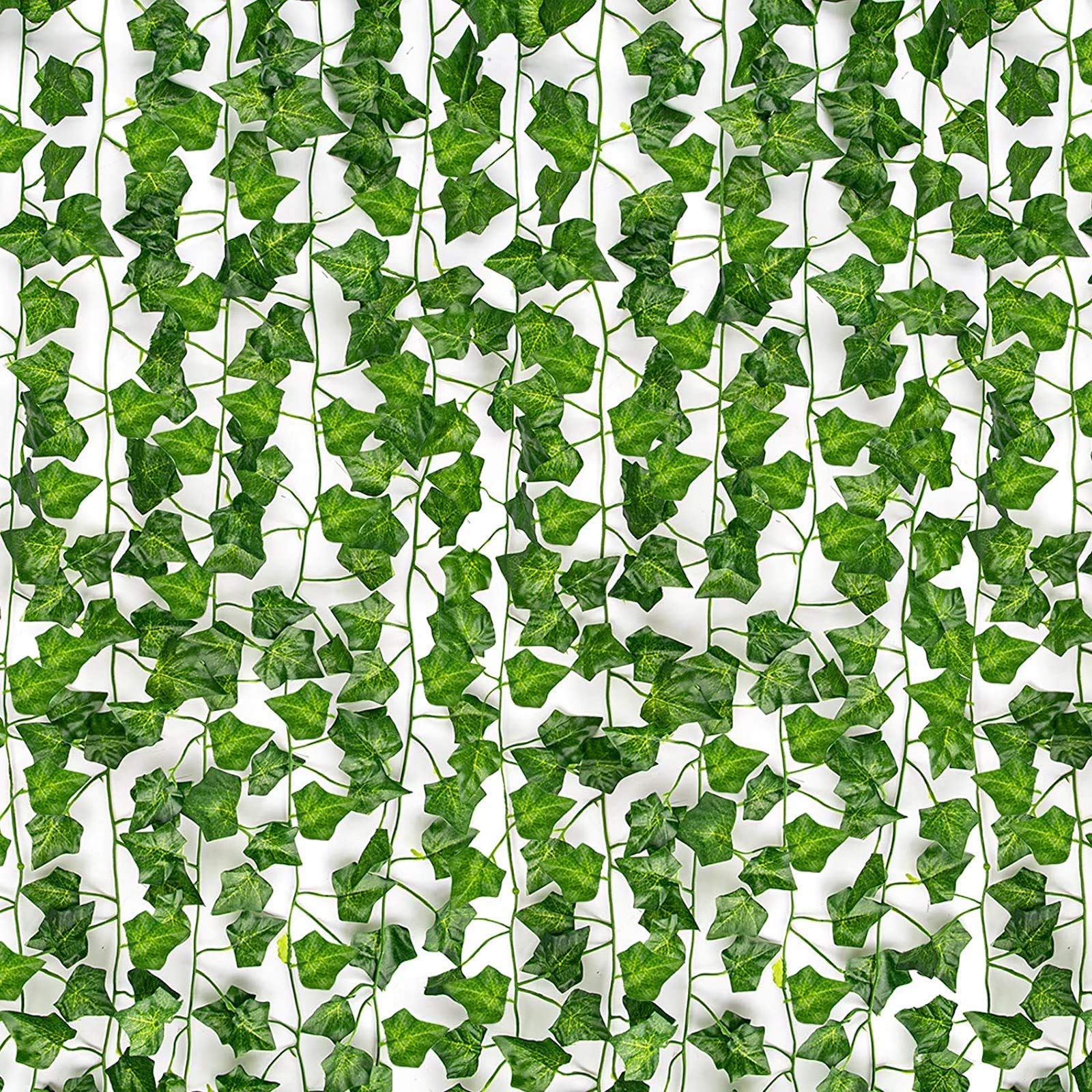 COCOBOO 12 Pack Fake Ivy Garland Artificial Vines for Room Decor Fake Plants Ivy Greenery Leaves UV Resistant, Home Bedroom Office Party Wedding Wall Accessories Decor, 84 Feet